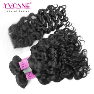 Italian Curly Peruvian Hair Bundles with Closure